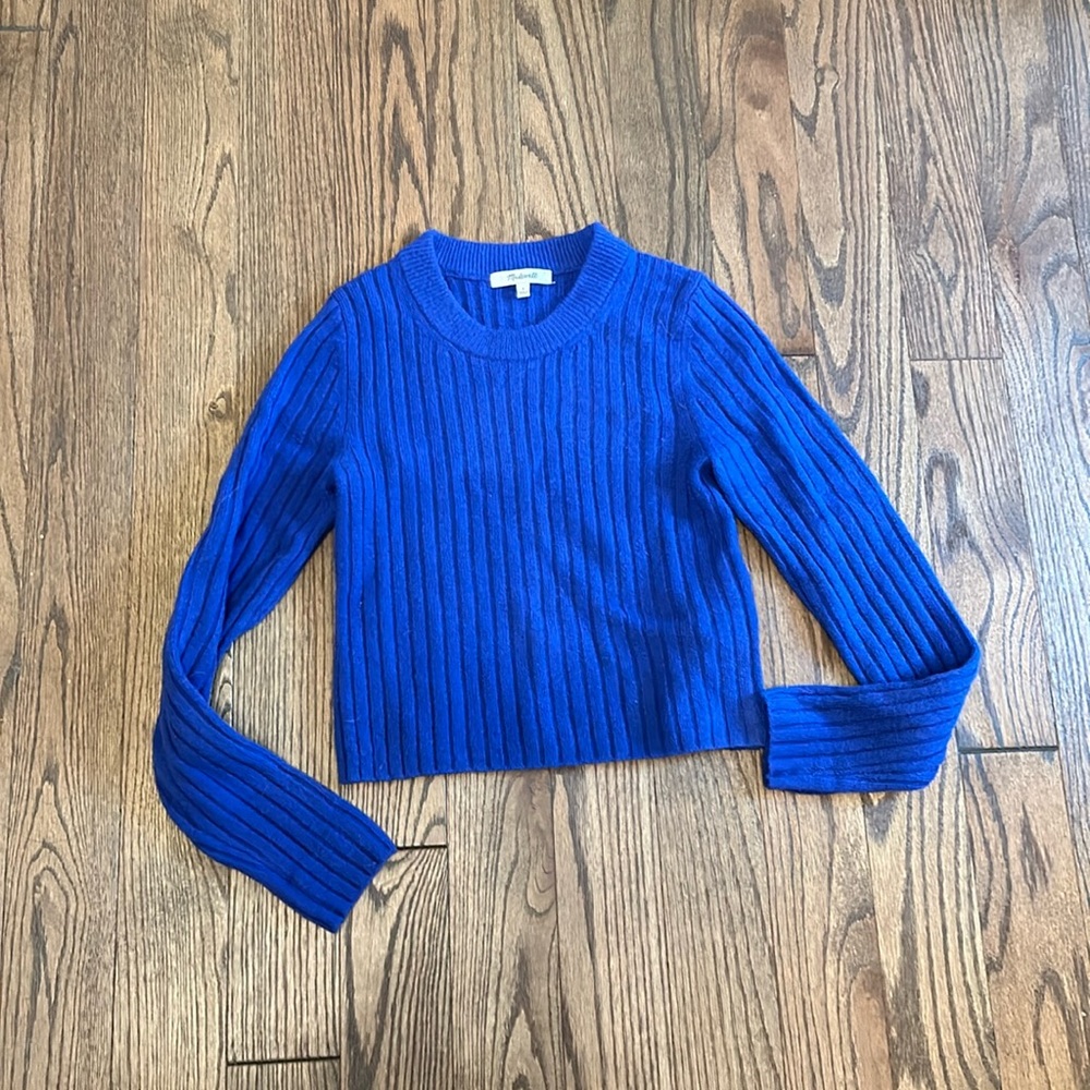 Madewell cobalt blue ribbed sweater